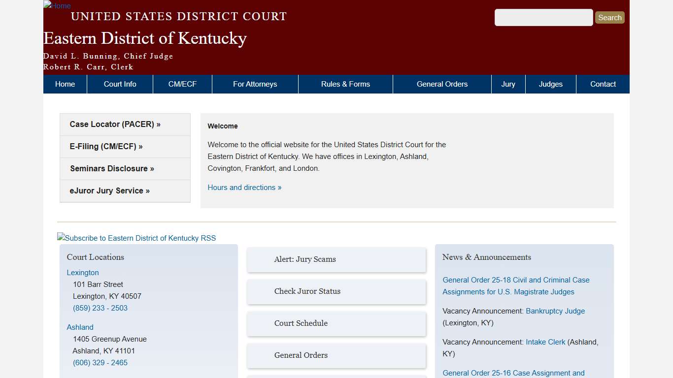 Eastern District of Kentucky United States District Court